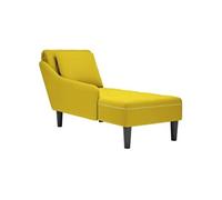 Fauteuil long avec coussin et accoudoir droit jaune velours