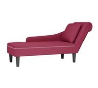Fauteuil long avec coussin et accoudoir droit rouge bordeaux G