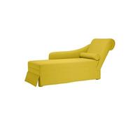 Fauteuil long avec traversin et accoudoir droit jaune velours Jaune G
