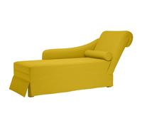 Fauteuil long avec traversin et accoudoir droit jaune velours fauteuil vidaXL