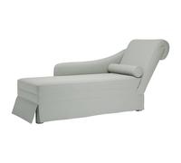 vidaXL Fauteuil long 4009782 velours gris clair avec traversin et accoudoir droit
