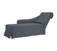 vidaXL Fauteuil long avec traversin et accoudoir droit – velours gris foncé – G