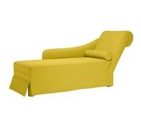 vidaXL Fauteuil long avec traversin et accoudoir droit jaune velours, fauteuil, fauteuil de détente, fauteuil long 4009788