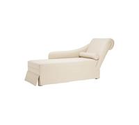 Fauteuil long avec traversin et accoudoir droit rose lin Rose G