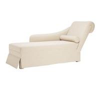 Fauteuil long avec traversin et accoudoir droit rose lin Rose G