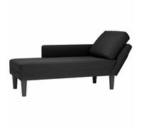 Fauteuil long en velours - vidaXL - Noir - 132x56x70 cm - Accoudoir droit - Coussin lombaire inclus - Velours doux