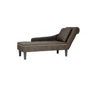 Vidaxl Fauteuil Long Et Coussin/Accoudoir Droit Gris Foncé Similicuir Multicolore
