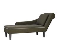 vidaXL Fauteuil long et coussin/accoudoir droit vert armée similicuir