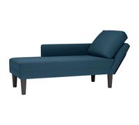vidaXL Fauteuil long avec coussin et accoudoir droit bleu velours