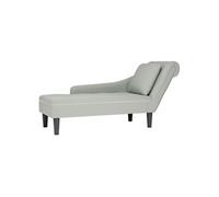 Fauteuil long et coussin et accoudoir droit gris clair velours
