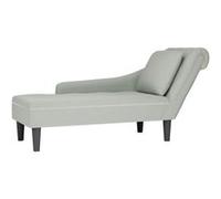 Fauteuil long et coussin et accoudoir droit gris clair velours Gris clair G