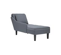 vidaXL Fauteuil long velours avec coussin et accoudoir droit gris foncé