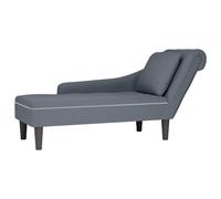 Fauteuil long et coussin et accoudoir droit gris foncé velours fauteuil vidaXL