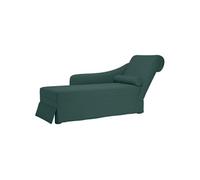vidaXL Fauteuil long 4009784 traversin accoudoir droit velours vert foncé