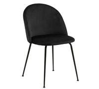 Fauteuil Louise rembourré noir matelassé, pieds en métal