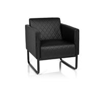 Fauteuil lounge ARUBA BLACK châssis noir simili cuir 1 place noir hjh OFFICE Noir G