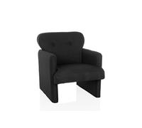 hjh LIVING - Fauteuil lounge CARIPITO 1 place tissu rembourré Noir