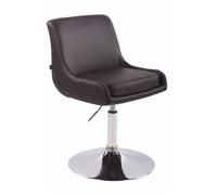 Fauteuil Lounge Club en similicuir - Marron - CLP - Pivotant - Réglable en hauteur - Confort et élégance