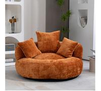 Fauteuil lounge compressé AESVAR 1 place en chenille orange avec 3 coussins, sans installation