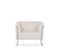 Fauteuil Lounge Curacao Cord 1-Place Tissu Blanc hjh OFFICE