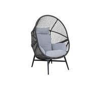 AltoBuy EGGYN - Fauteuil Lounge de Jardin Forme Oeuf en Métal Noir et Polyrotin