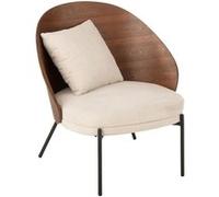 Fauteuil Lounge Design "Lone" 81cm Marron & Beige