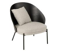 Fauteuil Lounge Design "Lone" 81cm Noir & Gris