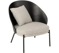 Fauteuil Lounge Design "Lone" 81cm Noir & Gris