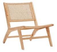 Fauteuil lounge en bois massif et cannage - Zuma