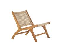 Fauteuil lounge en bois teck massif et corde tressée sumba