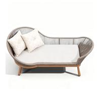 Fauteuil lounge en rotin, chaise longue compacte, facile à nettoyer, en résine tressée PE résistante aux intempéries, avec 3 coussins, idéal pour une utilisation en terrasse ou en patio.(Gray,13