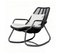 Fauteuil lounge en rotin, fauteuil à assise profonde, facile à nettoyer, livré avec 1 coussin d'assise et 1 coussin de dossier, convient aux terrasses intérieures et extérieures.(grey,67*97*91CM)