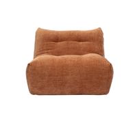 Fauteuil lounge en tissu effet velours texturé terre brûlée BUMPY