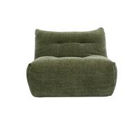 Fauteuil lounge en tissu effet velours texturé vert kaki BUMPY