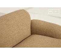 Fauteuil lounge en tissu texturé camel Yuma