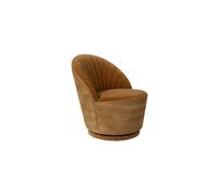 Fauteuil lounge en velours marron whisky, uni, pivotant - Dutchbone, Whisky - 67x76x78 cm