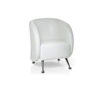 hjh OFFICE Fauteuil rembourré St. Lucia Fauteuil Lounge en Similicuir avec Rembourrage d'assise Souple, 713210, Blanc