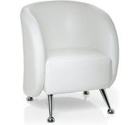 hjh OFFICE Fauteuil rembourré St. Lucia Fauteuil Lounge en Similicuir avec Rembourrage d'assise Souple, 713210, Blanc