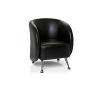 Fauteuil lounge / fauteuil club ST. LUCIA en similicuir noir