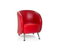 Fauteuil lounge / fauteuil club ST. LUCIA en similicuir rouge
