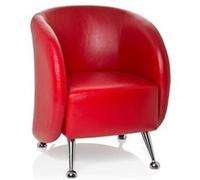 hjh OFFICE Fauteuil rembourré St. Lucia Fauteuil Lounge en Similicuir avec Rembourrage d'assise Souple, 713220, Rouge