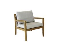 Fauteuil lounge - HAUBAN - Teck FSC 100% - Coussins crème