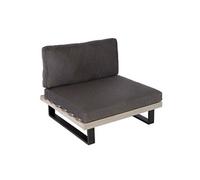 Fauteuil lounge HWC-H54 Bois d'acacia certifié MVG gris Rembourrage gris foncé