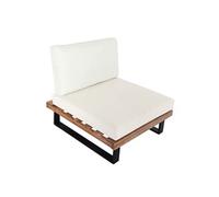 Fauteuil lounge HWC-H54 marron clair, rembourrage blanc crème