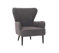 Fauteuil lounge HWC-K37 Bouclé (600g/m²) Oeko-Tex gris foncé
