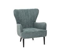 Lounge-Sessel Hwc-K37, Cocktail-/Ohrensessel Polsterstuhl Retro Vintage Stoff Chenille (500g/M²) Öko-Tex Bleu-Vert Bleu