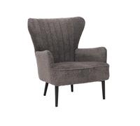 Lounge-Sessel Hwc-K37, Cocktail-/Ohrensessel Polsterstuhl Retro Vintage Stoff Chenille (500g/M²) Öko-Tex Gris Foncé Gris