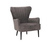 Fauteuil Lounge HWC-K37 Chenille (500g/m²) Oeko-Tex gris foncé