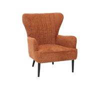 Lounge-Sessel Hwc-K37, Cocktail-/Ohrensessel Polsterstuhl Retro Vintage Stoff Chenille (500g/M²) Öko-Tex Orange Orange