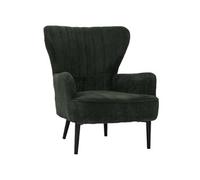 Lounge-Sessel Hwc-K37, Cocktail-/Ohrensessel Polsterstuhl Retro Vintage Stoff Velours (290g/M²) Öko-Tex Vert Foncé Vert